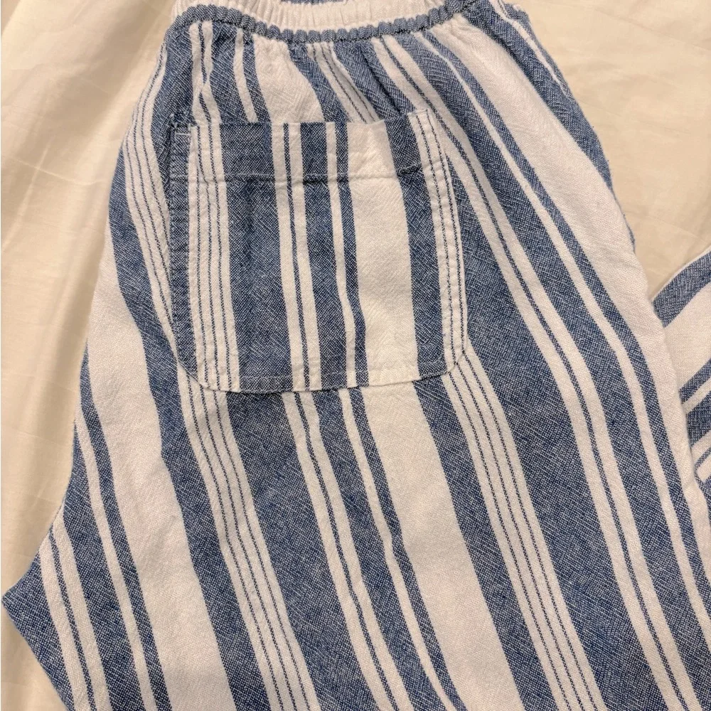 Old Navy linen Striped Blue and White Pants - Picture 3 of 10